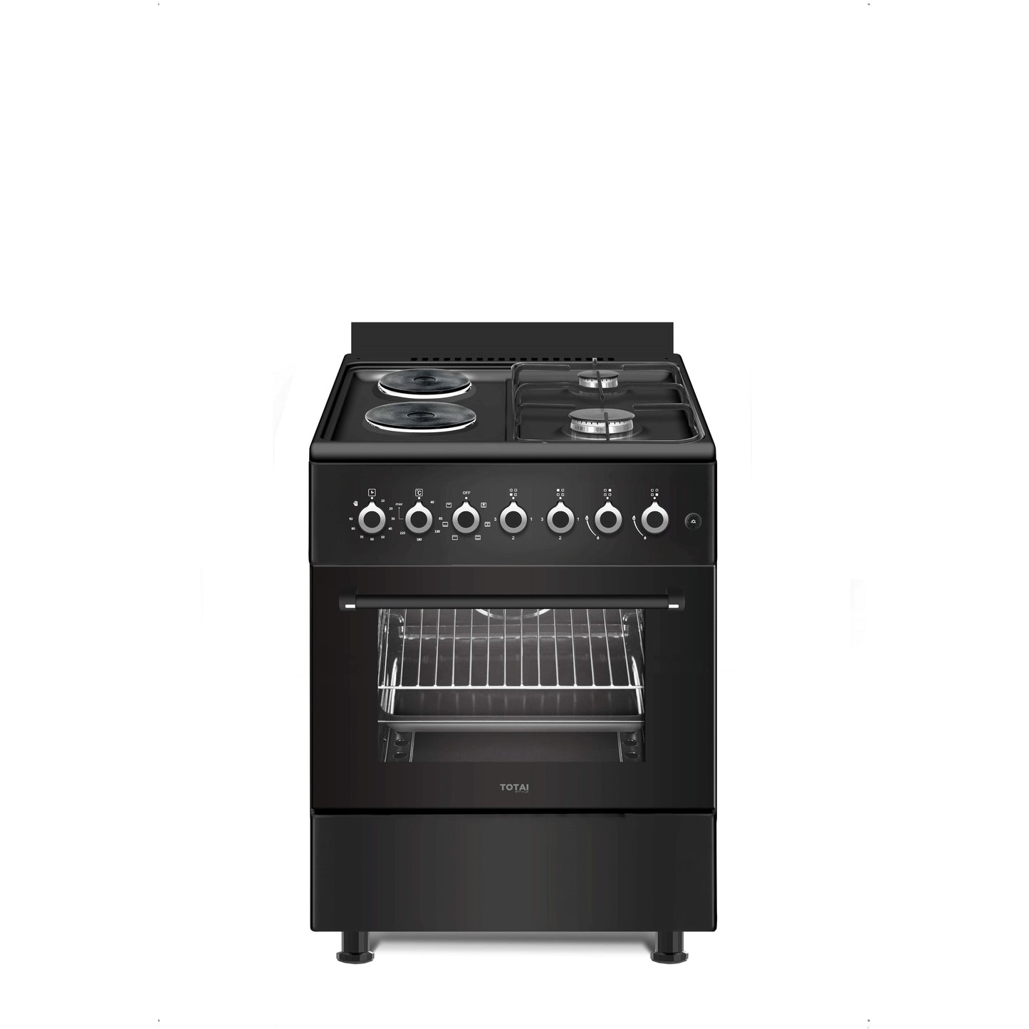 TOTAI STYLE 60CM 4 BURNER GAS STOVE WITH ELECTRIC MULTIFUNCTION OVEN - 03/T400GE