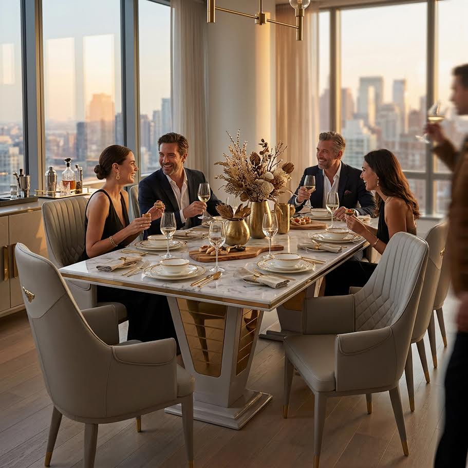 CA Bentley Inspired 9 Piece Dining Suite