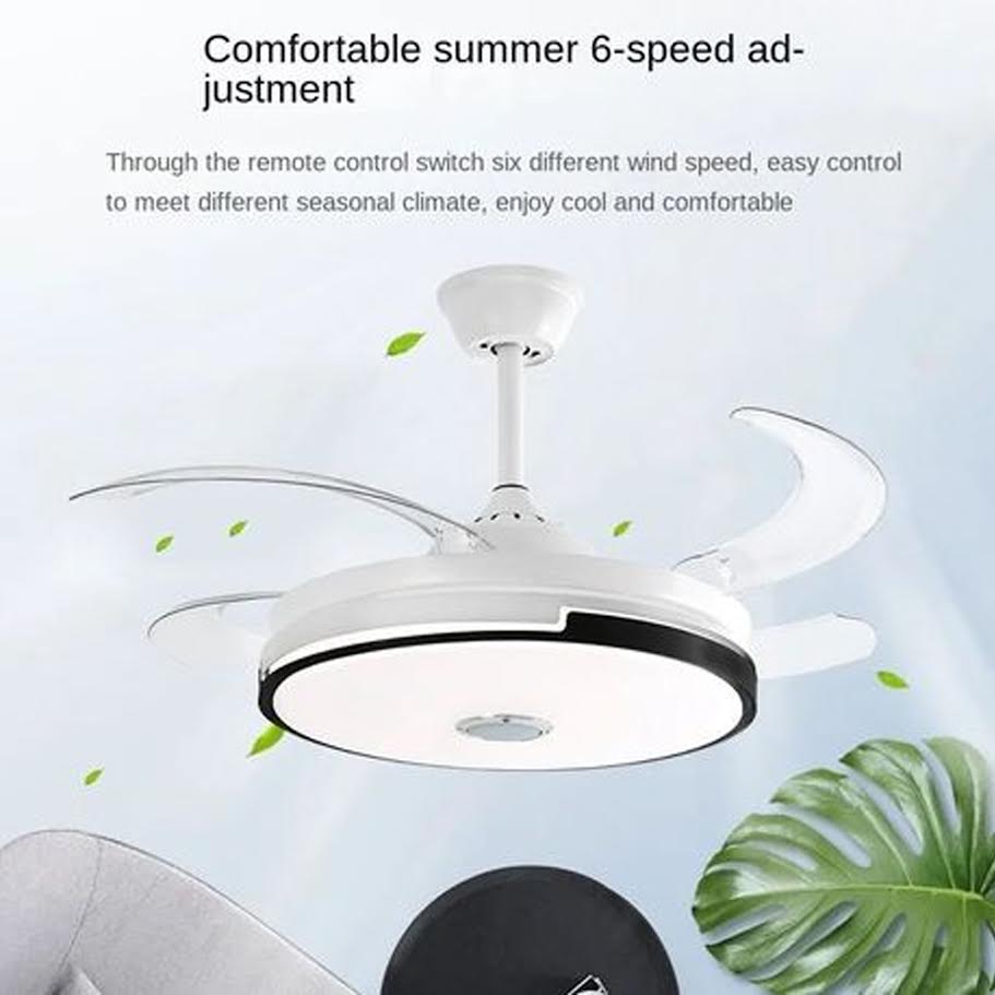 Multipurpose Retractable Ceiling Fan LED light with Bluetooth Speaker