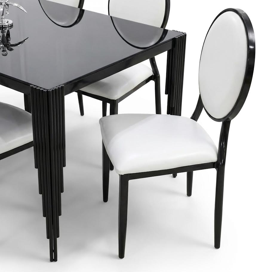 BF 7 Piece Dining Room Suite Black T-14-4