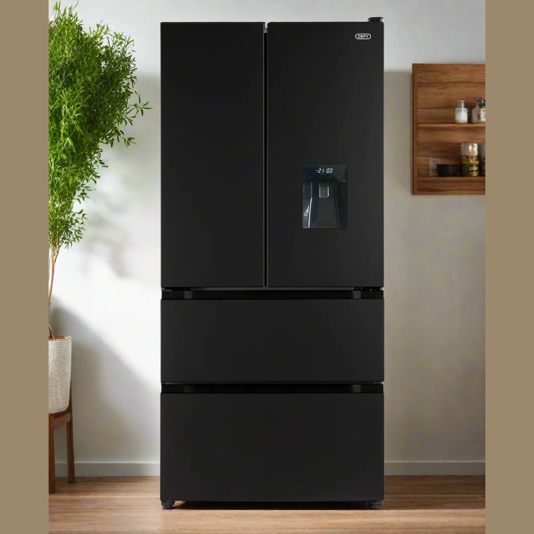 Defy 492L Onyx French Door Fridge Freezer - Black