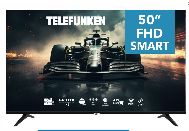 Telefunken 50" Full HD Smart LED TV Black - TLEDDS-50FHDC