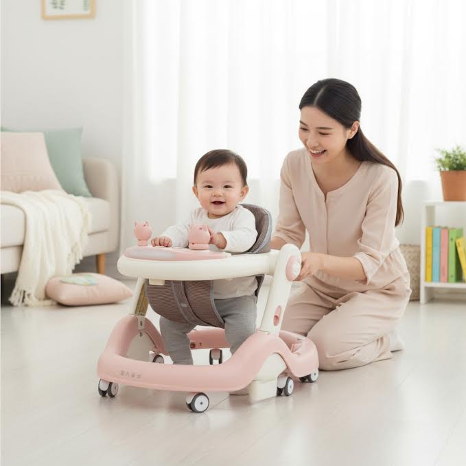Baby Walker with Wheels Pink