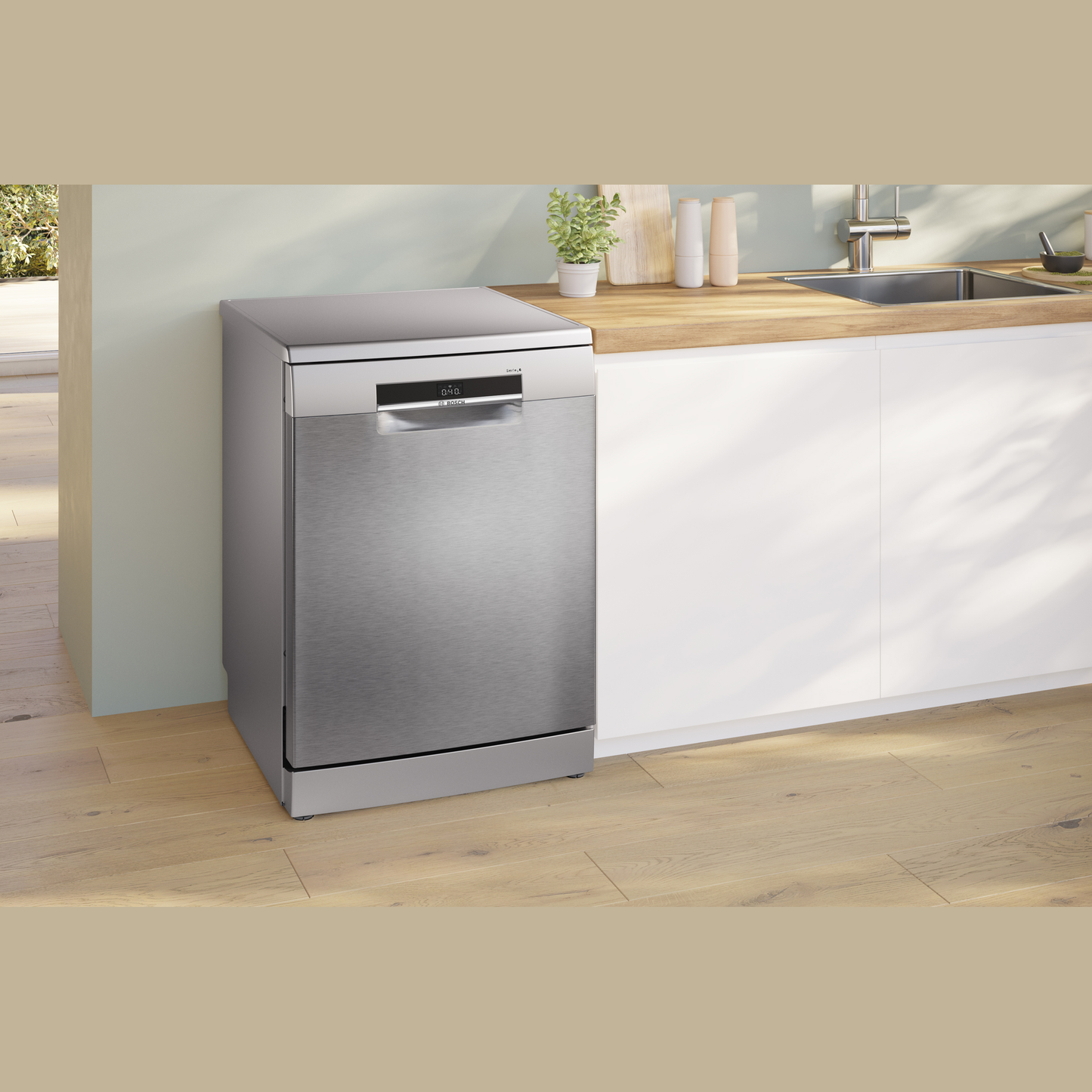 Bosch 14PL Brushed Steel Dishwasher SMS6EMI11Z