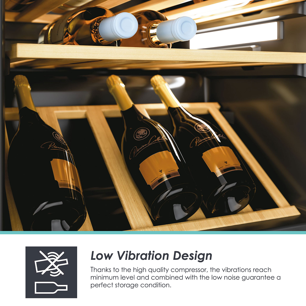 Candy DiVino 81 Bottle Monozone Wine Cooler with Bamboo Shelves – WiFi & BT