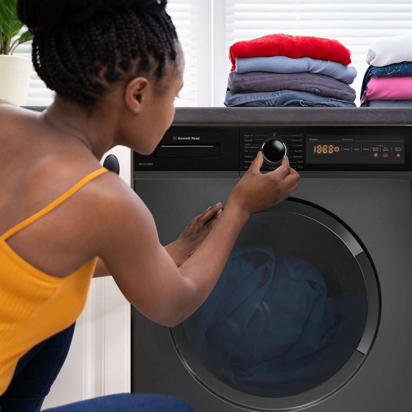 Bennett Read 7kg Eco-Touch Front Loader Washing Machine - Dark Grey