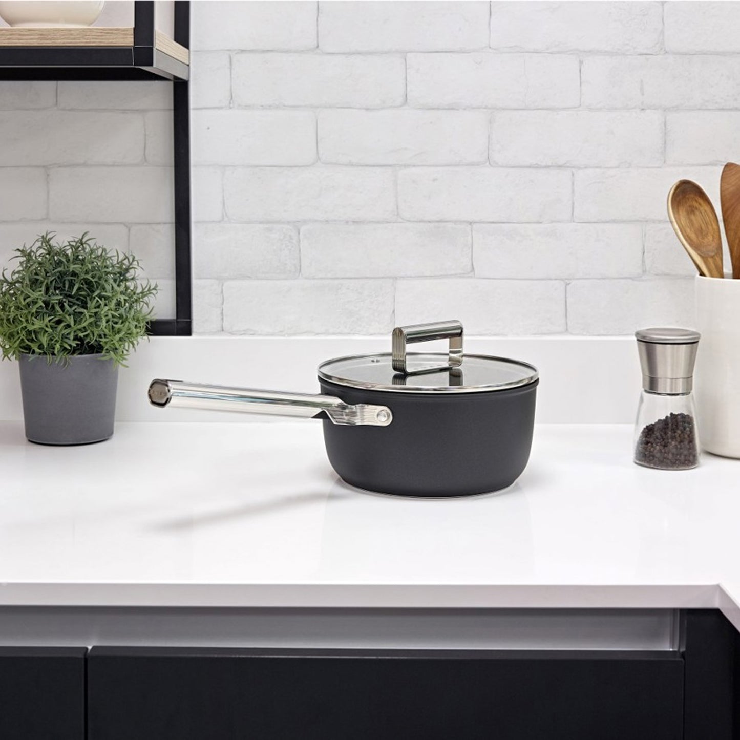 Smeg Sauce Pan 20CM - Black