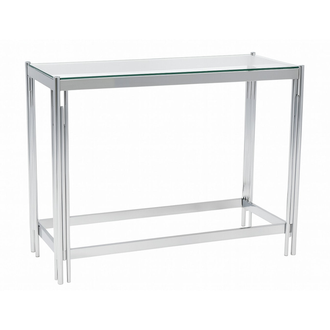 Modern Glass Chrome Console Table – MW300