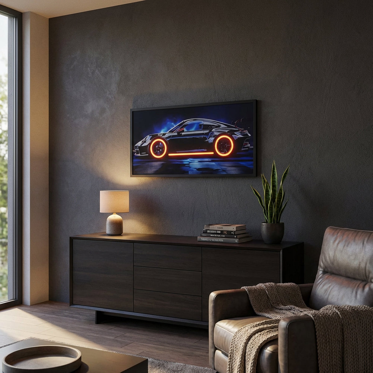 100 x 40cm Car Frame with Lights Black