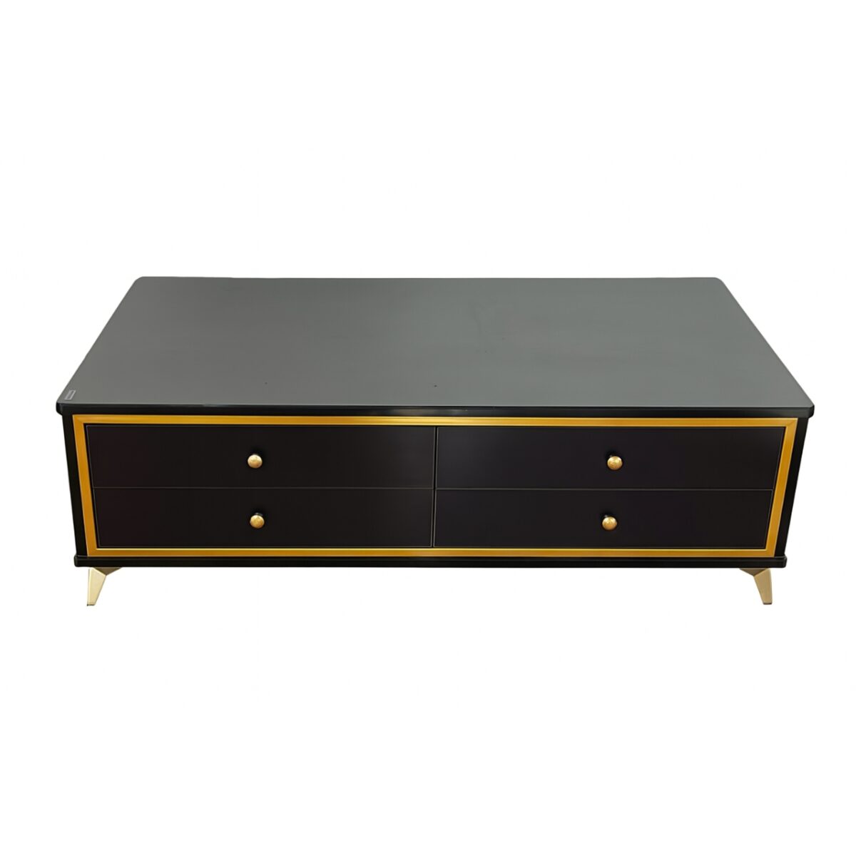 Modern Black & Gold 4-Drawer Coffee Table – MWCT958