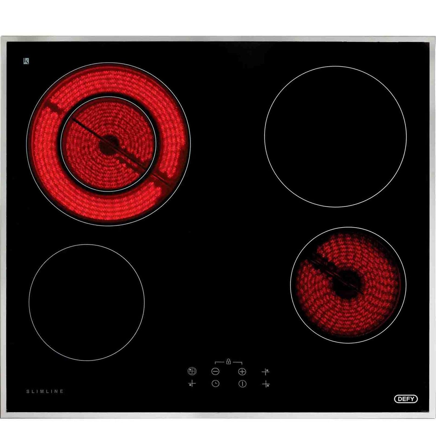Defy Slimline 600 Vitroceramic Hob - Black