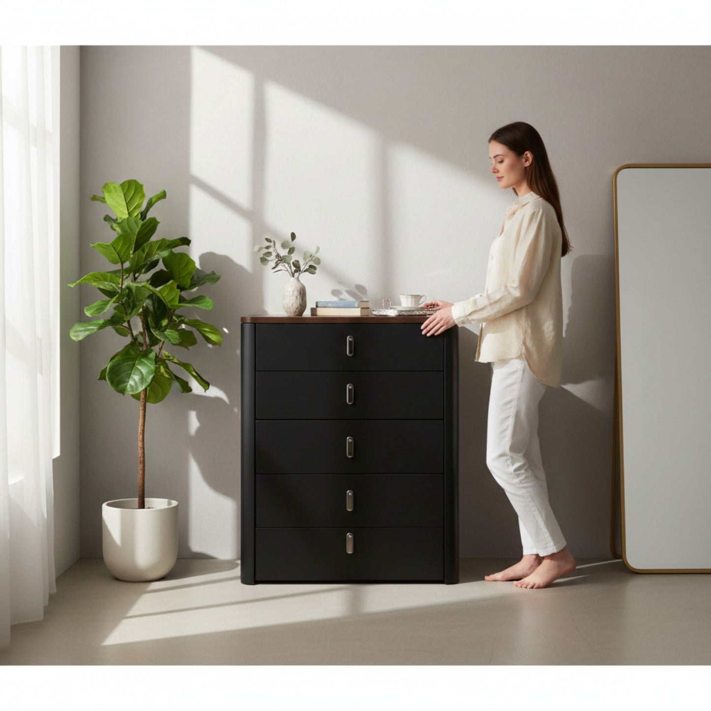 Multipurpose Chest of Drawers/ Dresser with Stool 8536