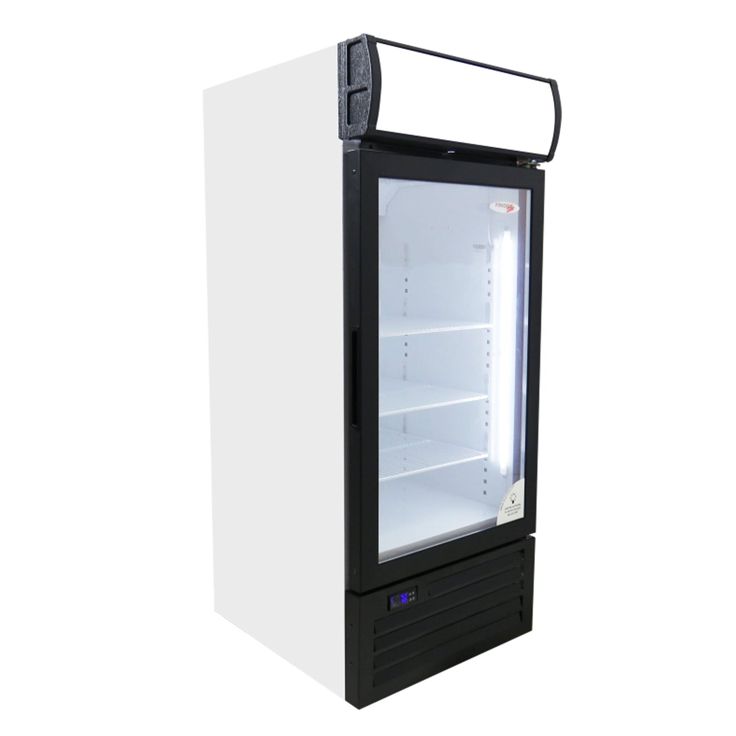 Fridge Star Hinged "Half" Door Beverage Cooler - Black & White