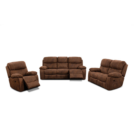 Earthline Ariana 3.2.1 5 Action Recliner Lounge Suite Brown