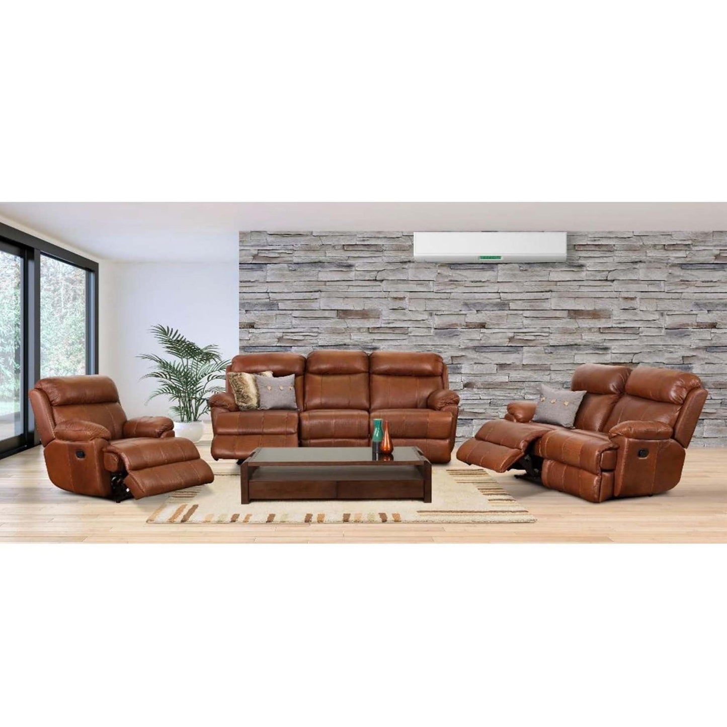 Earthline Raphsody 3.2.1 Full Leather 5 Action Recliner