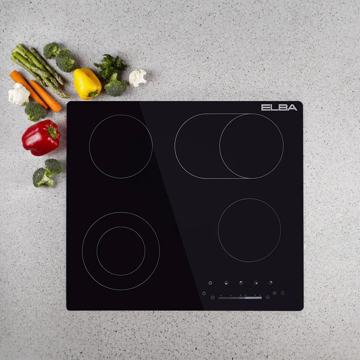 Elba Classic 60cm 4 Zone Ceran Hob - Black