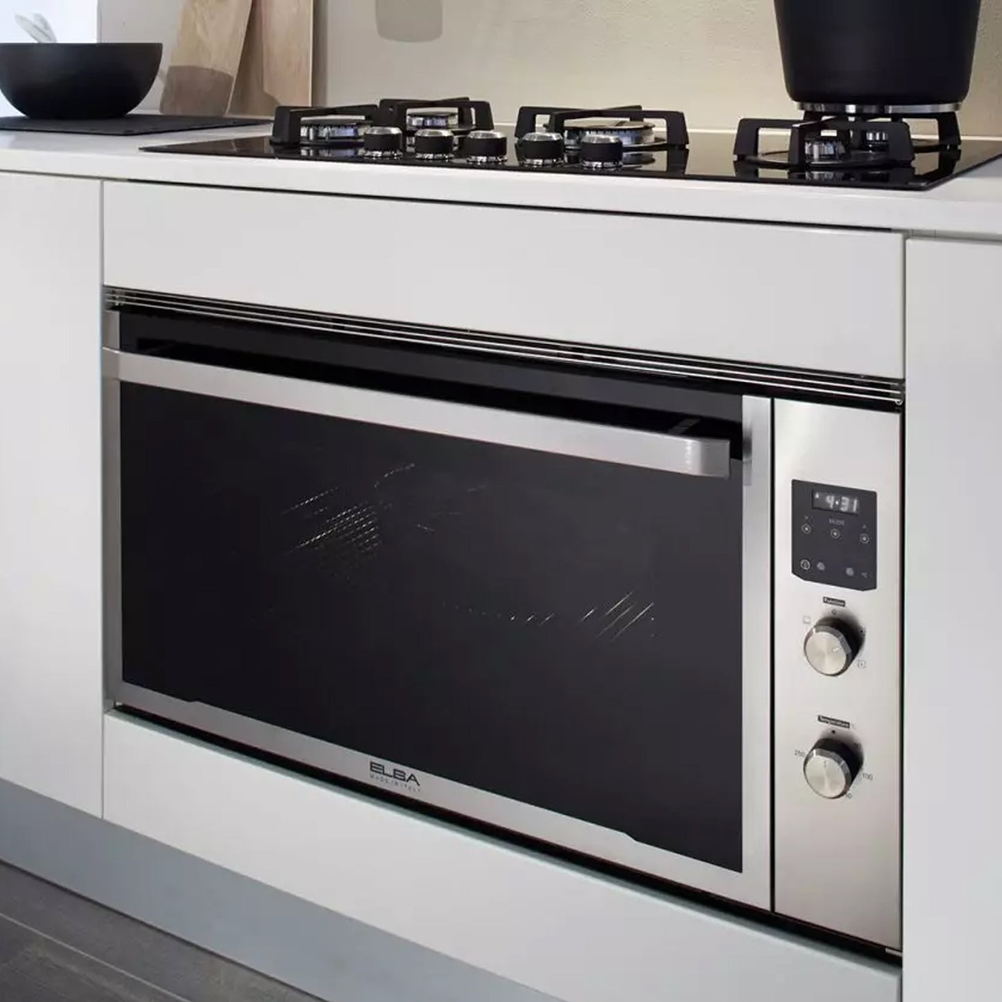 Elba 90cm Gas Oven With Fan - Silver