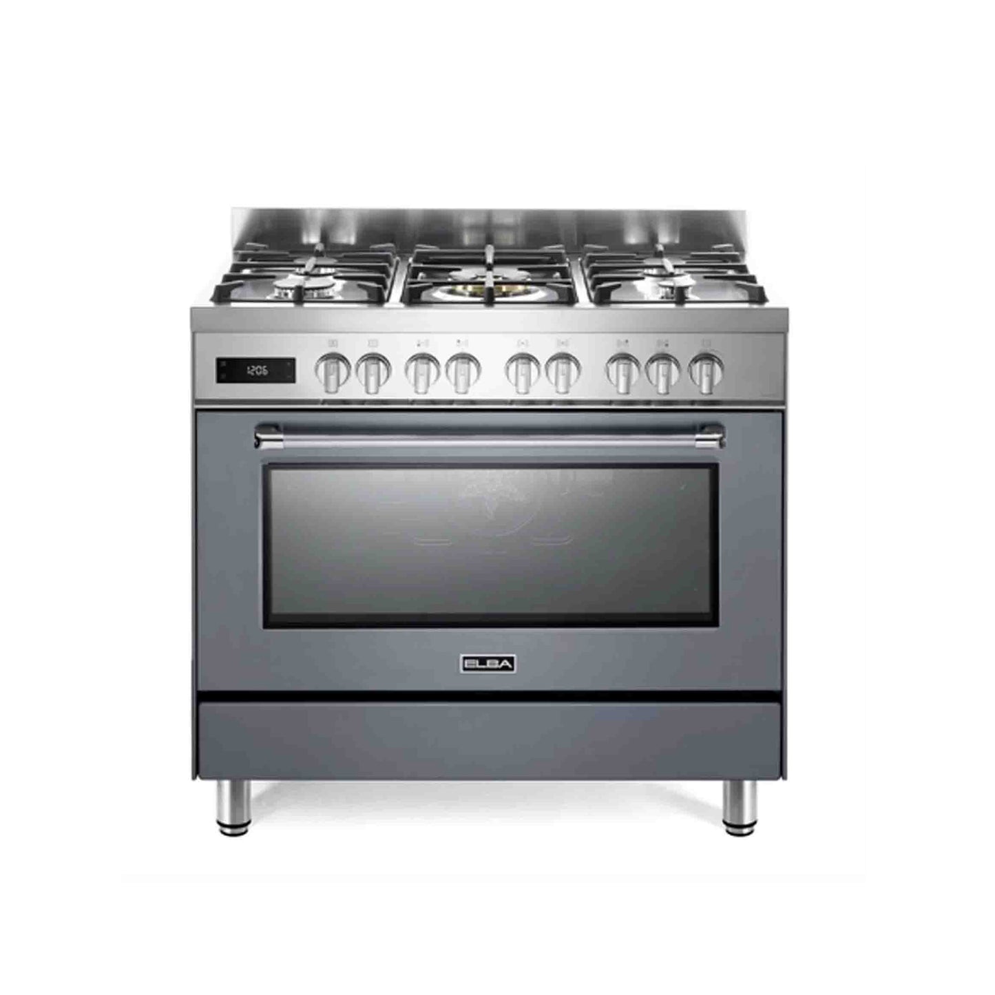 Elba Excellence 90cm 5 Burner Gas Cooker With Electric Oven - Grey