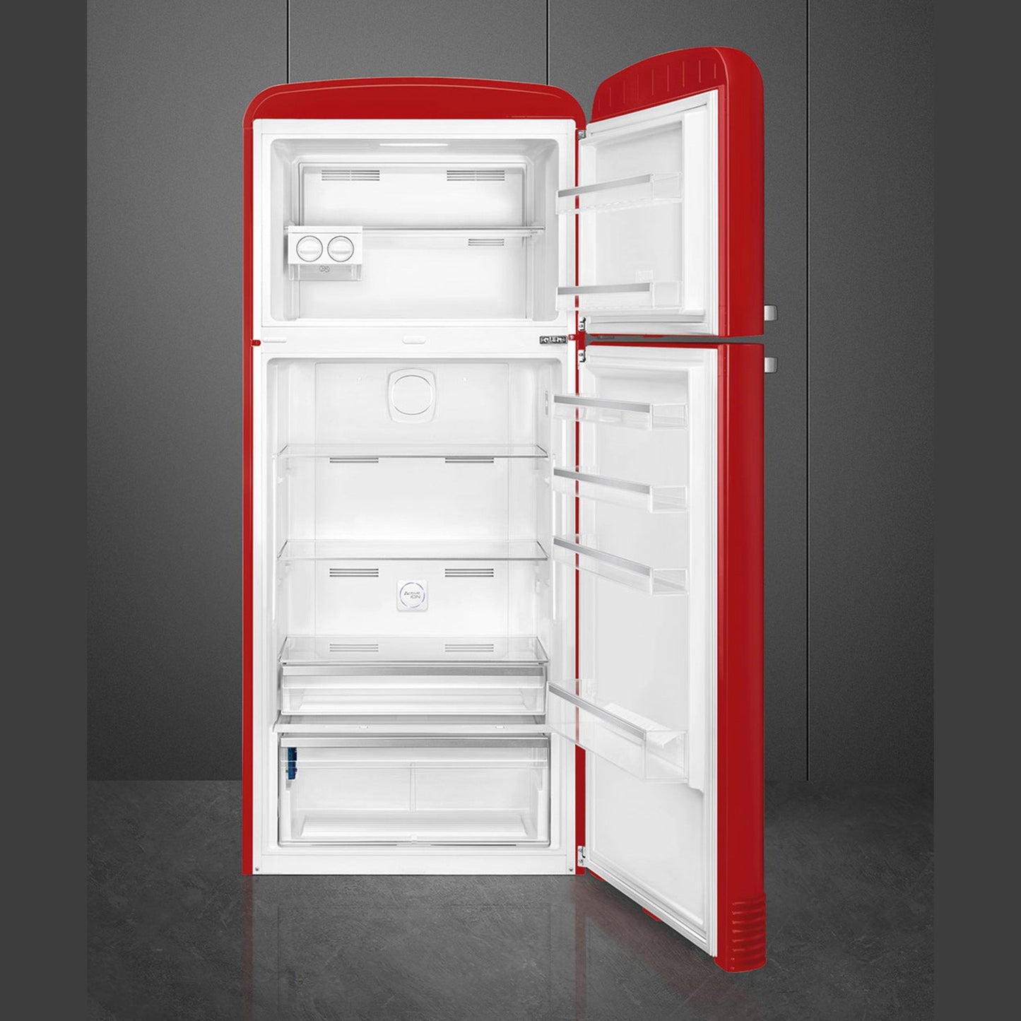 Smeg Retro Extra Volume Combination Fridge - Fiery Red