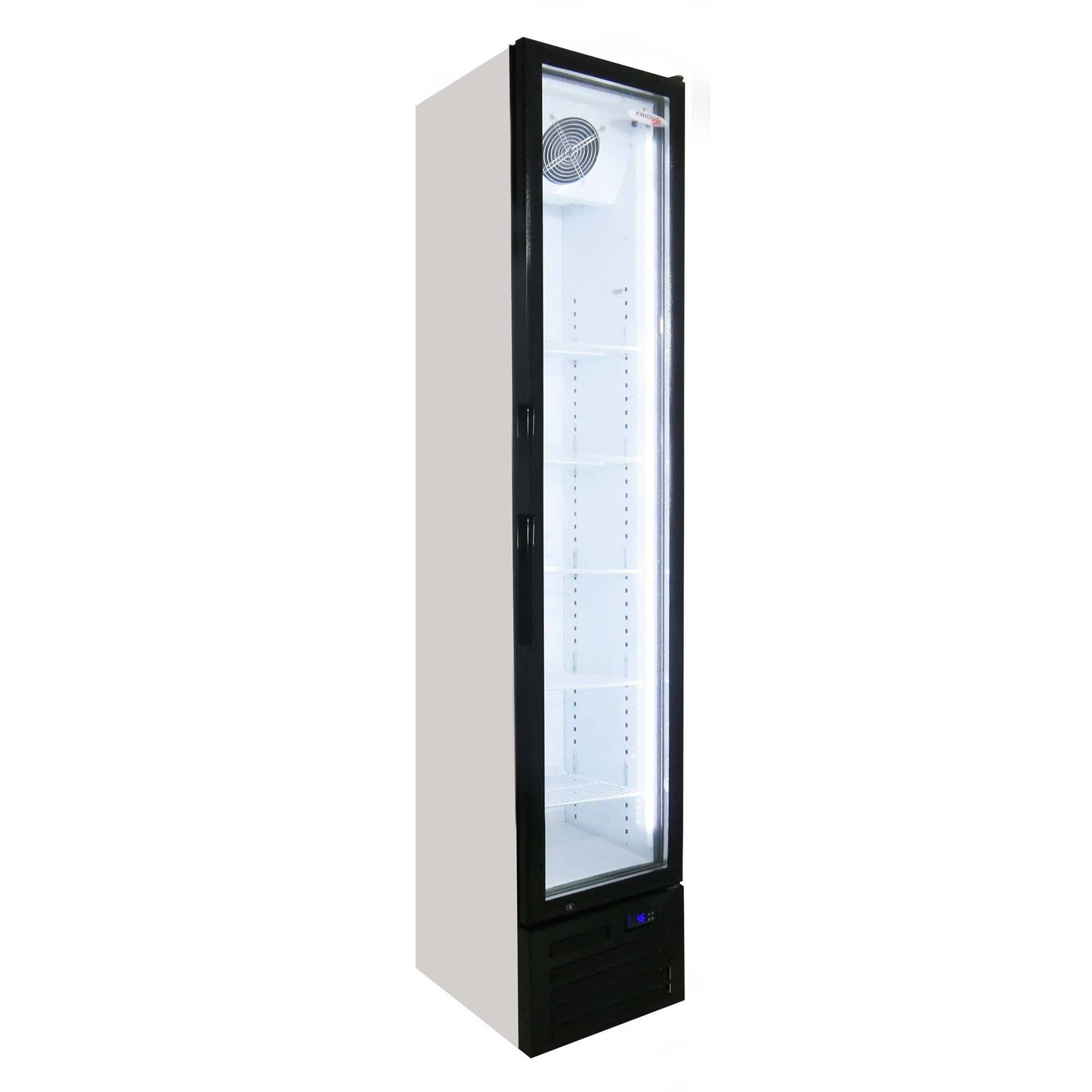 Fridge Star Full Hinged "Slim" Door Beverage Cooler - Black & White