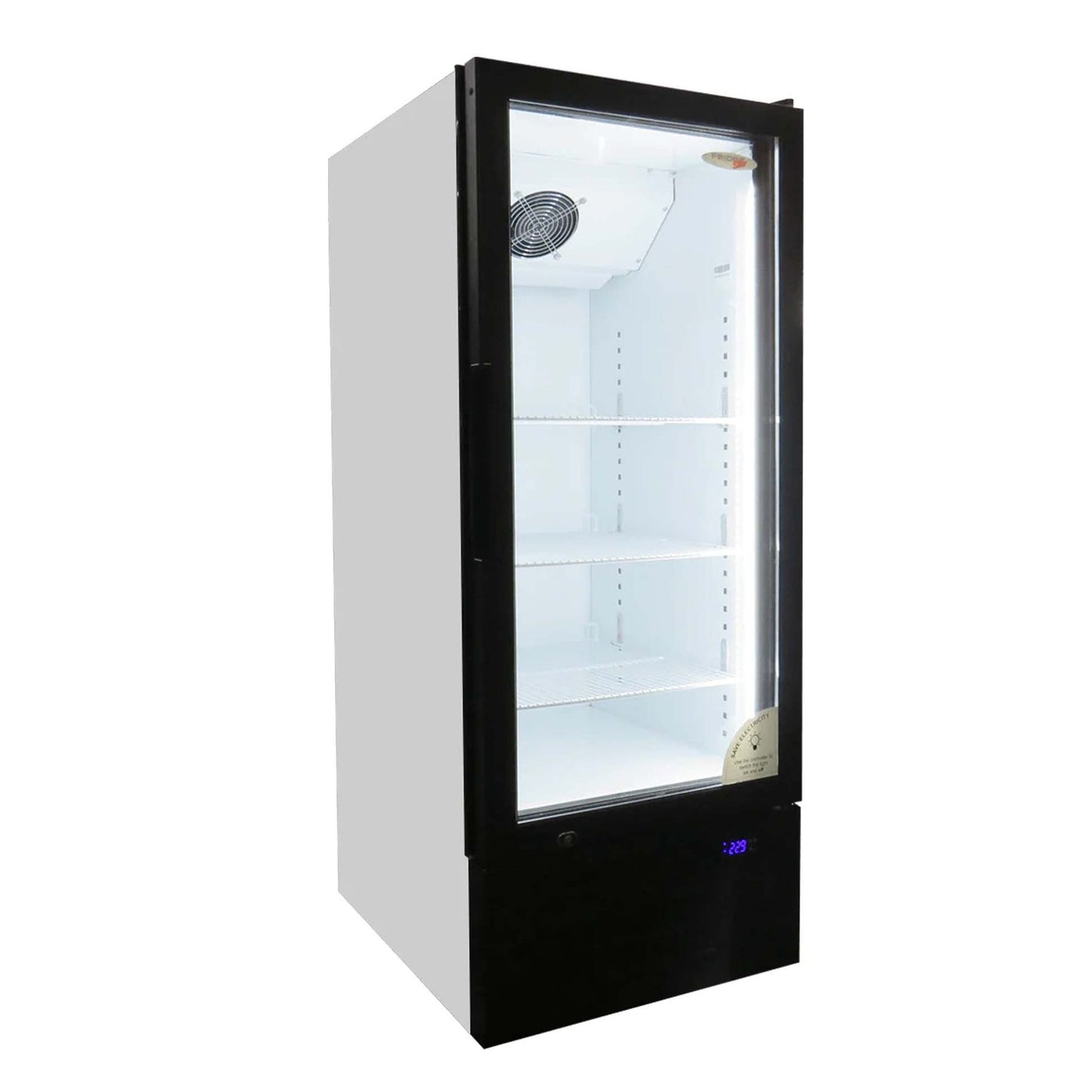 Fridge Star Hinged "Half" Door Beverage Cooler - Black & White