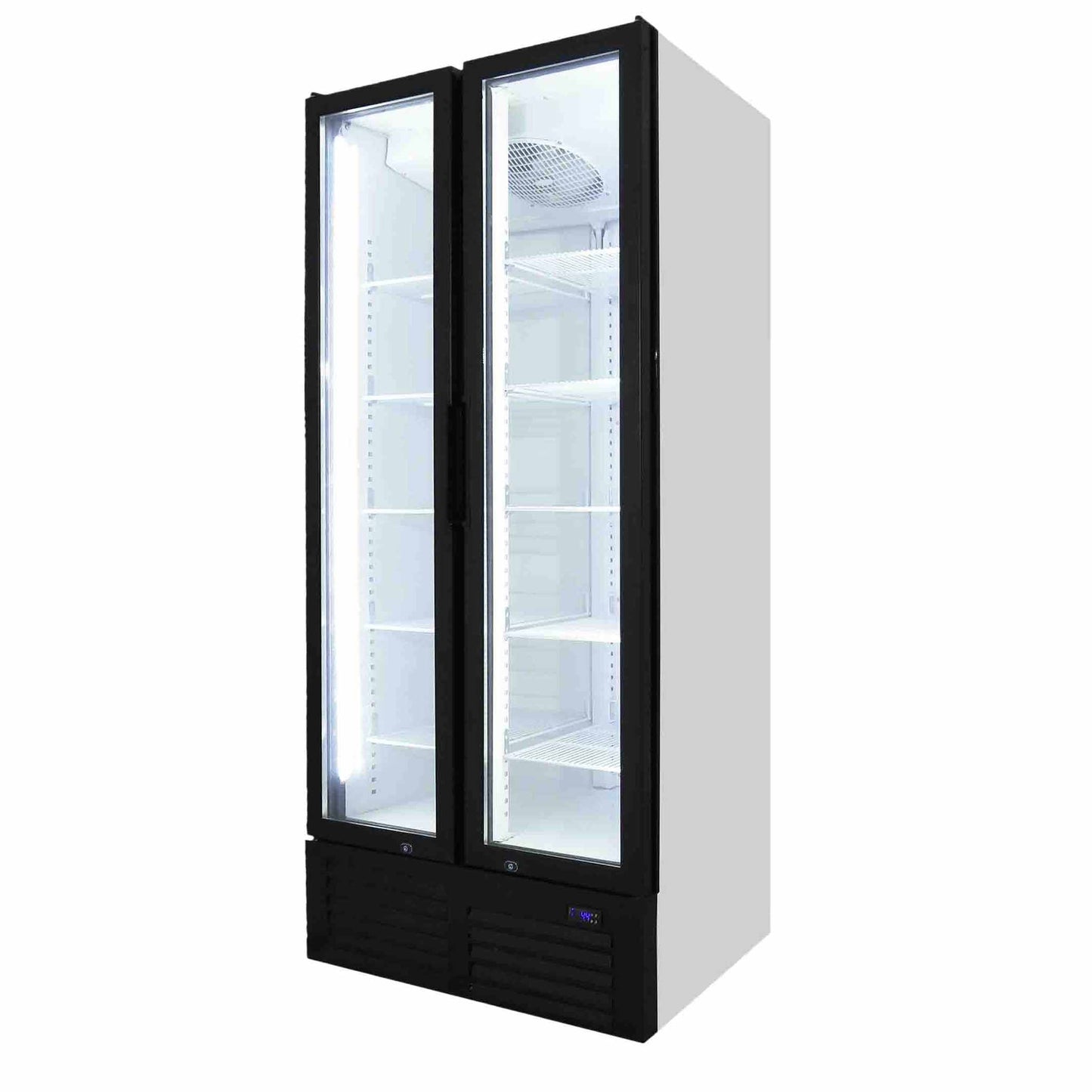 Fridge Star Full Hinged Door Beverage Cooler - Black & White