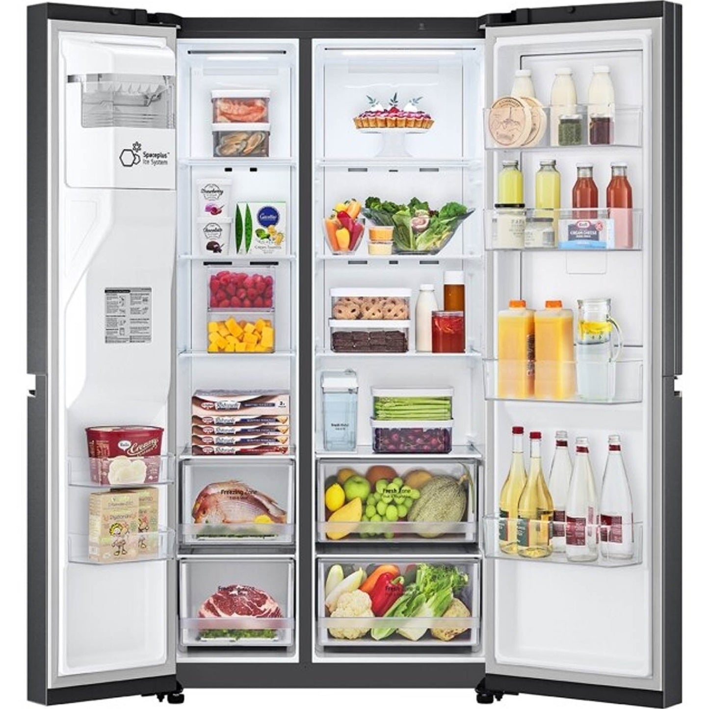 LG 611Lt Matt Black Steel Side by Side Refrigerator