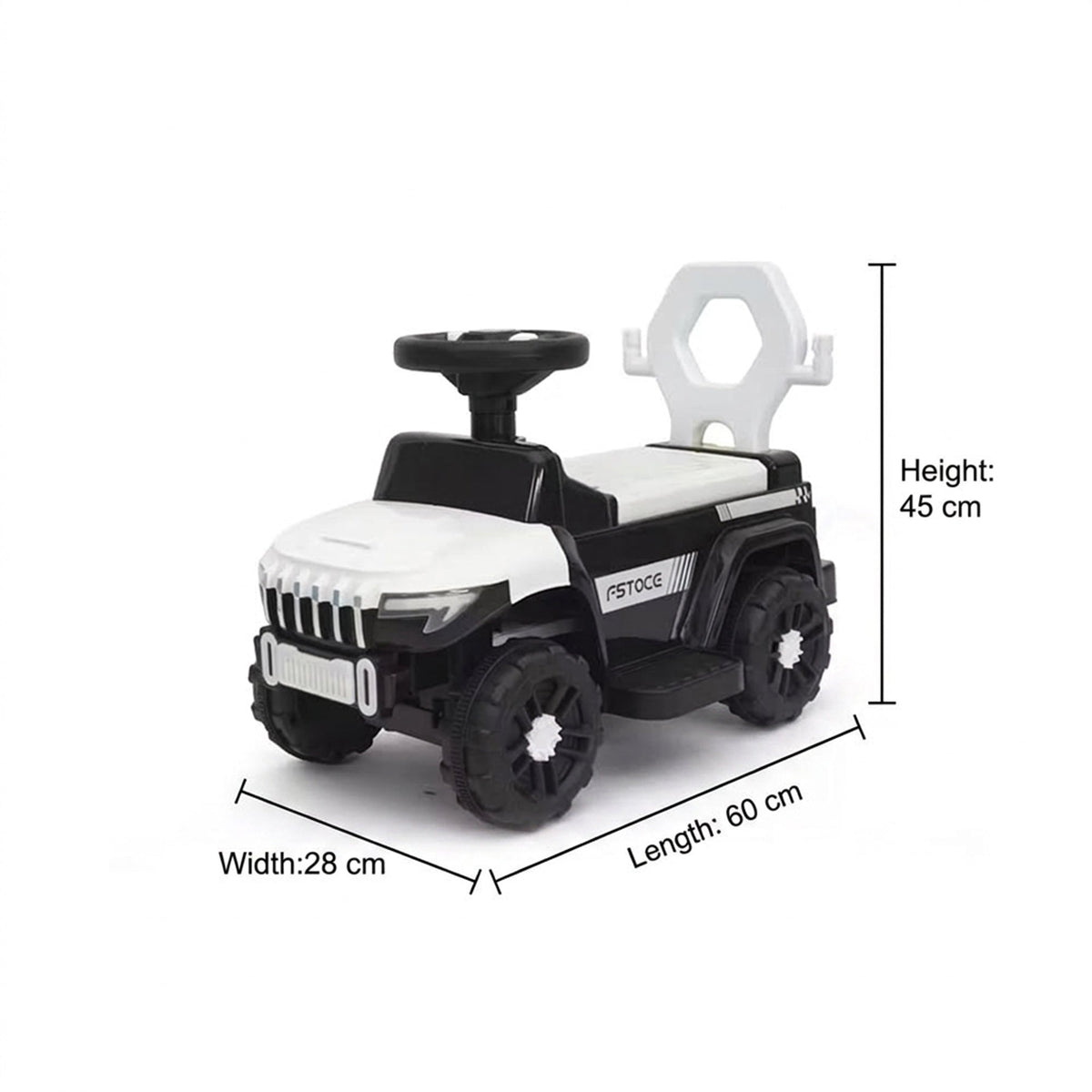 Kids Ride On 4 Wheel Car Black & White