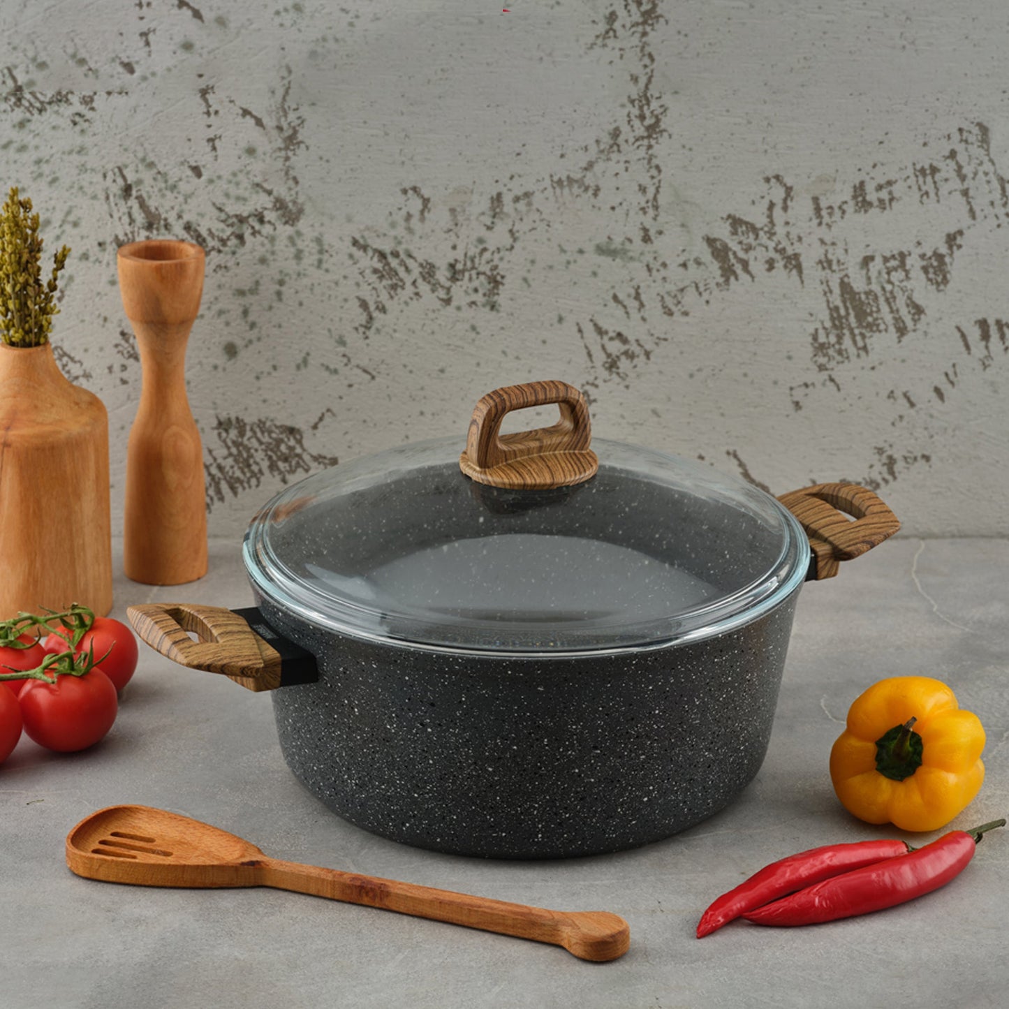 Leydi Natura Derin 24cm Deep Casserole Grey