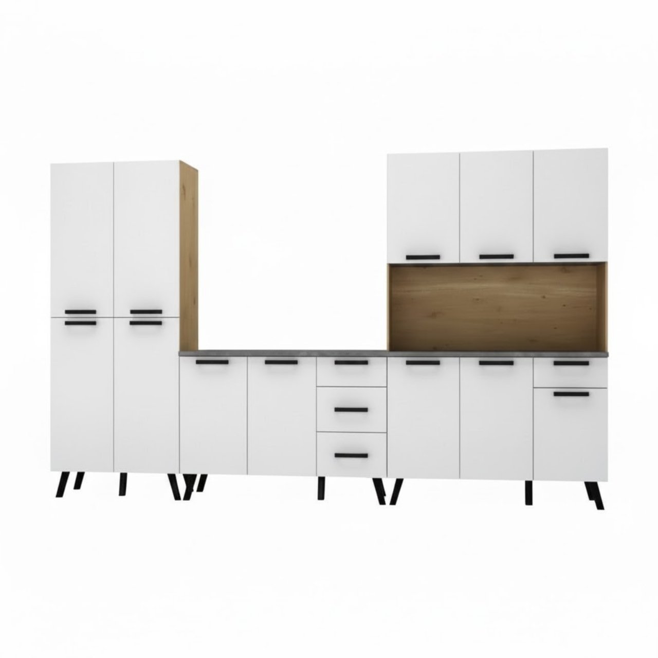 3 Piece Kitchen Set – UK Oak + Snow White MWBR920