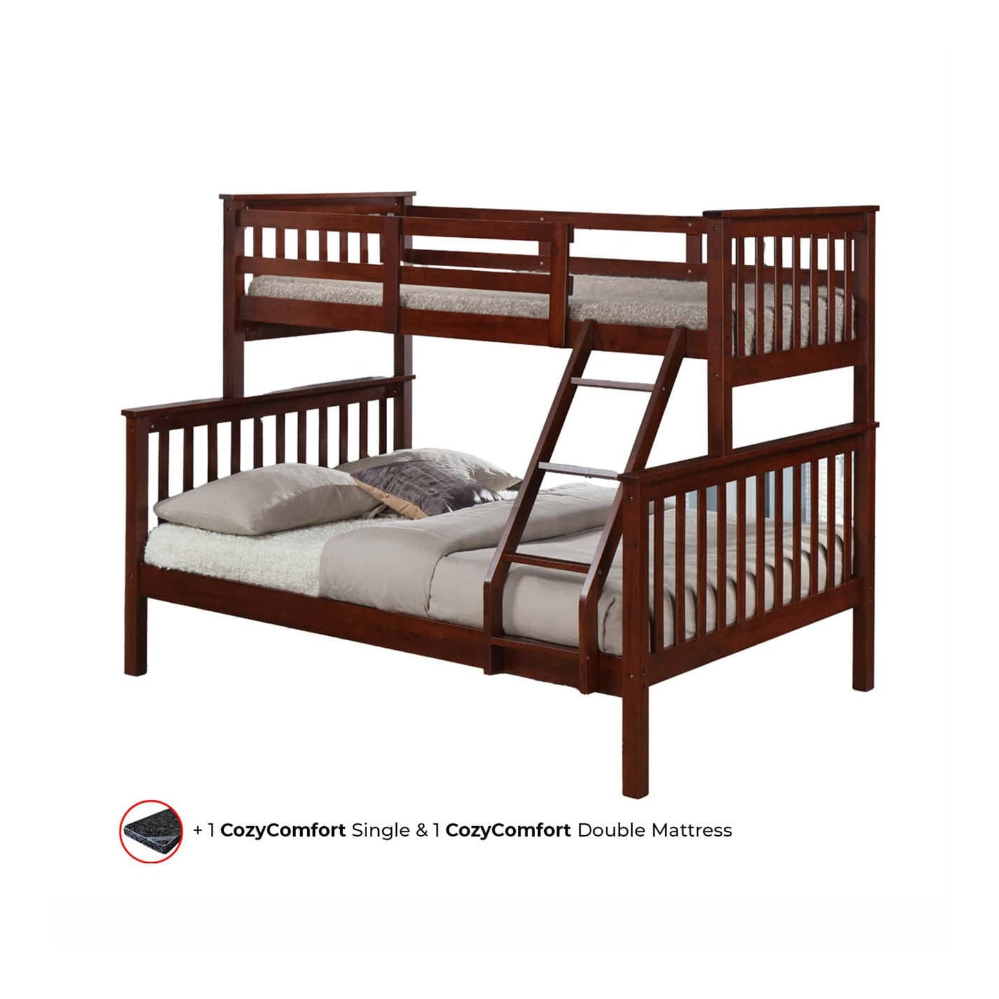 MWDB03 Tri Bunk Bed With CozyComfort Mattresses