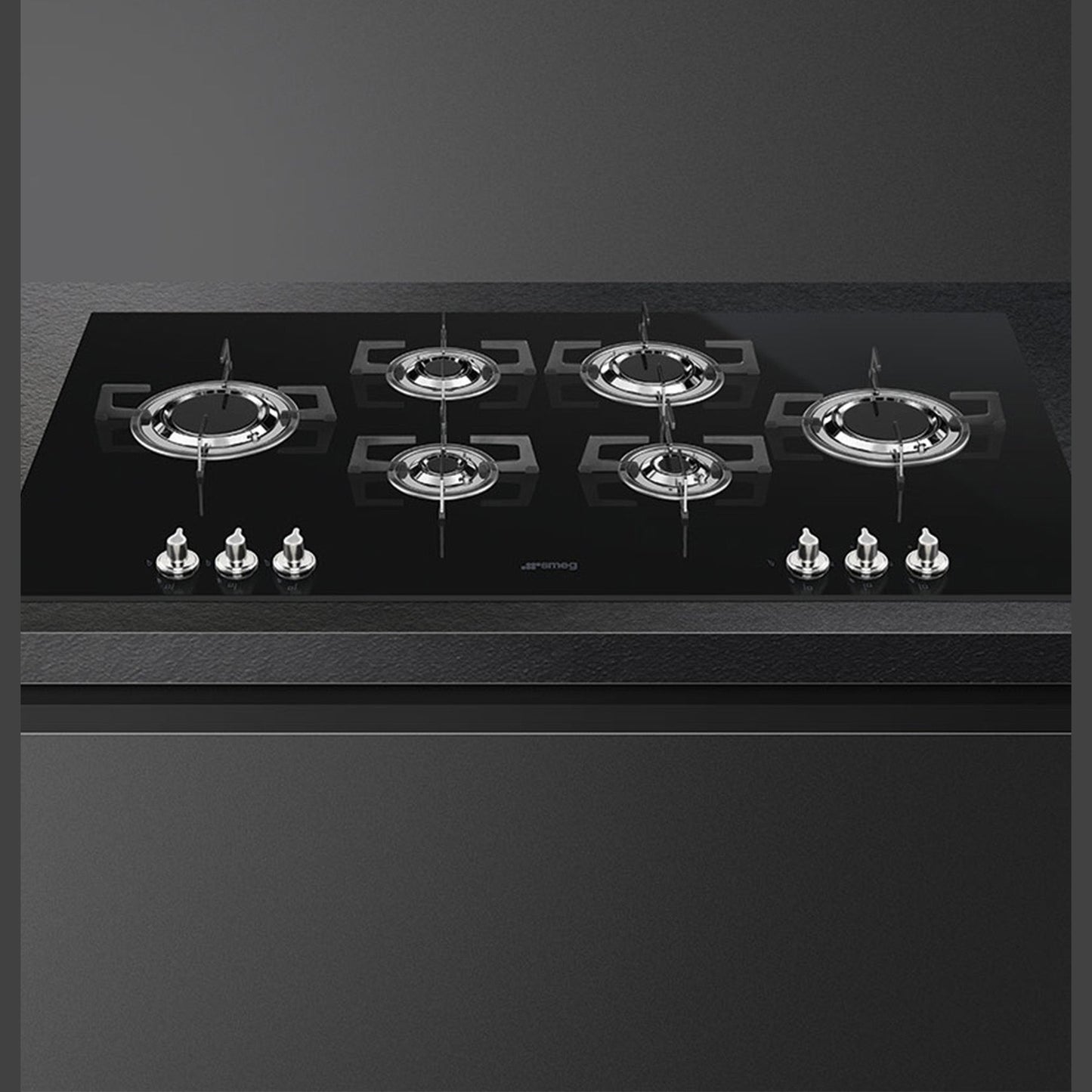 Smeg Dolce Stil Novo Laminar Flame Gas Hob - Black