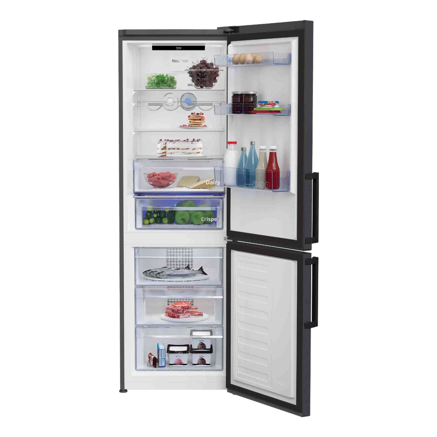 Beko 324Lt Evo Anthracite Combi Fridge - RCNE366E30ZXB
