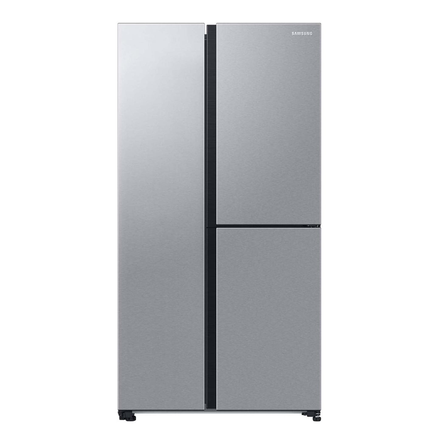 Samsung Food Showcase 595L Side by Side Fridge with Beverage Centre™- Clean Steel