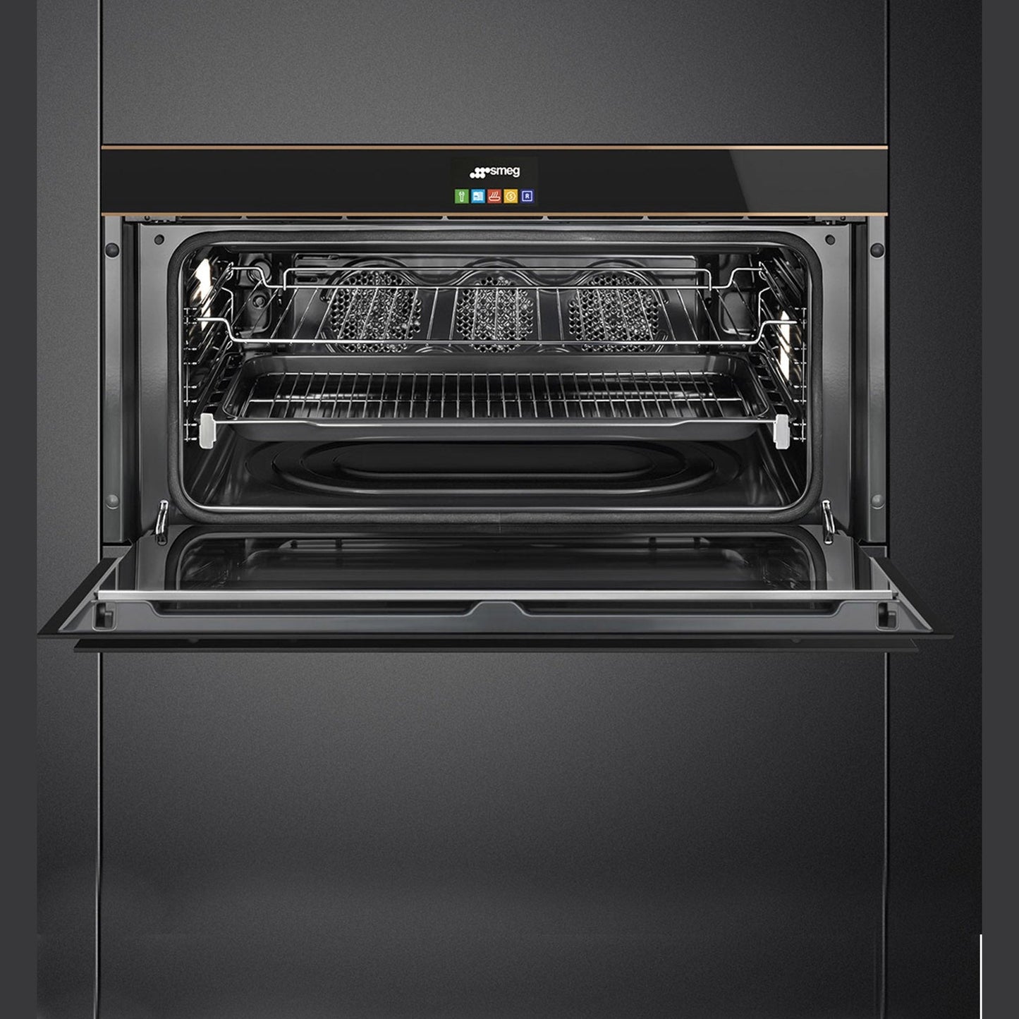 Smeg Dolce Stil Novo Pyrolytic Self Cleaning Oven - Black