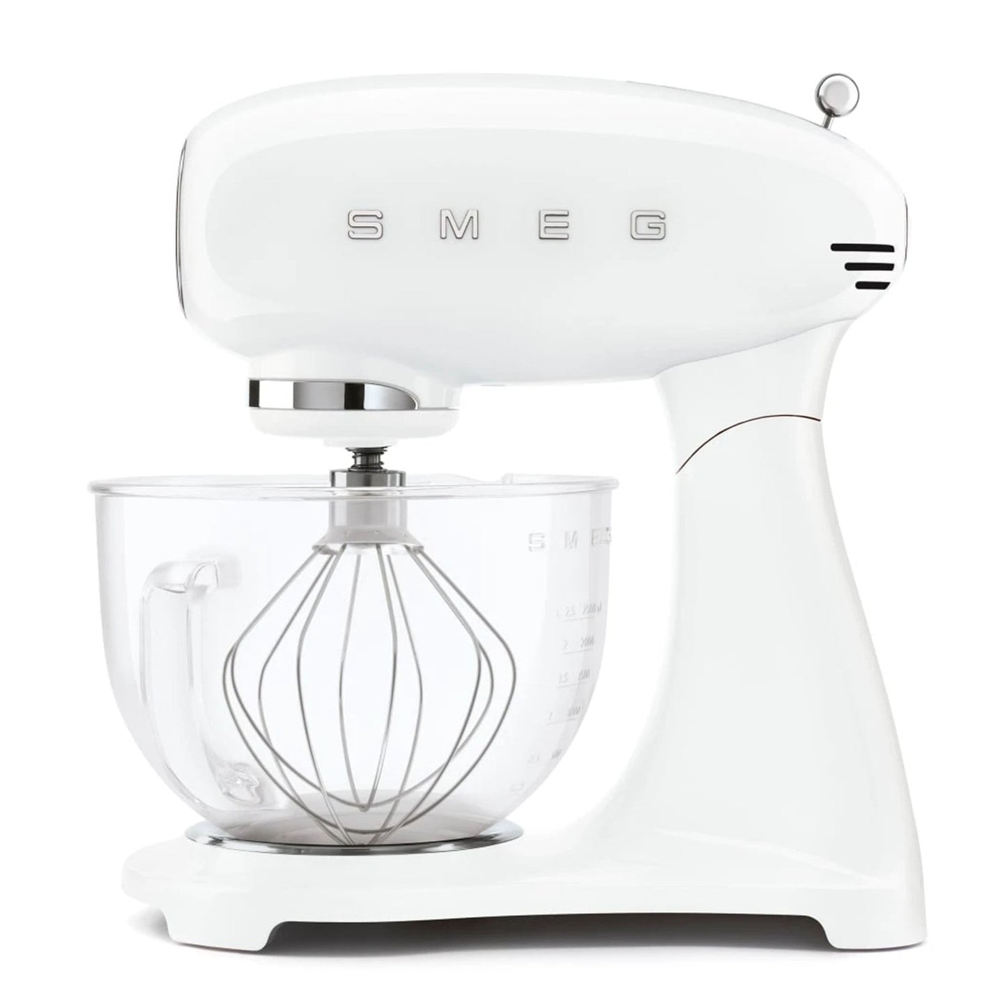 Smeg Full Colour Retro 4.8L Stand Mixer With Glass Bowl - White