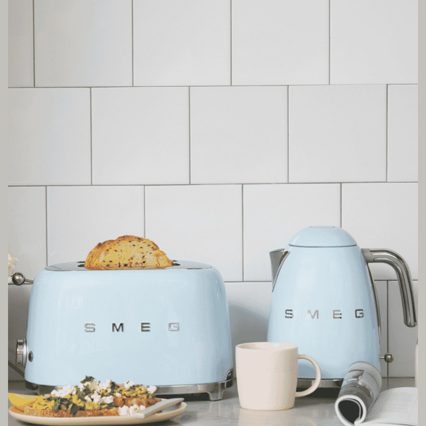 Smeg Kettle & Toaster Combo - Pastel Blue
