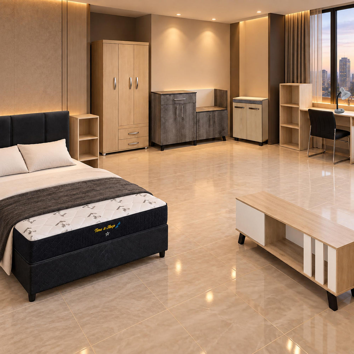 The Apartment Combo set up in a room