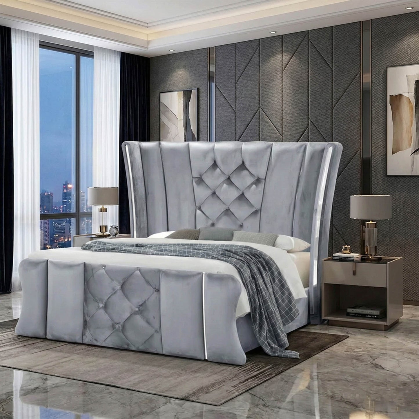 Belagio Sleigh Bed (Dbl to Queen)