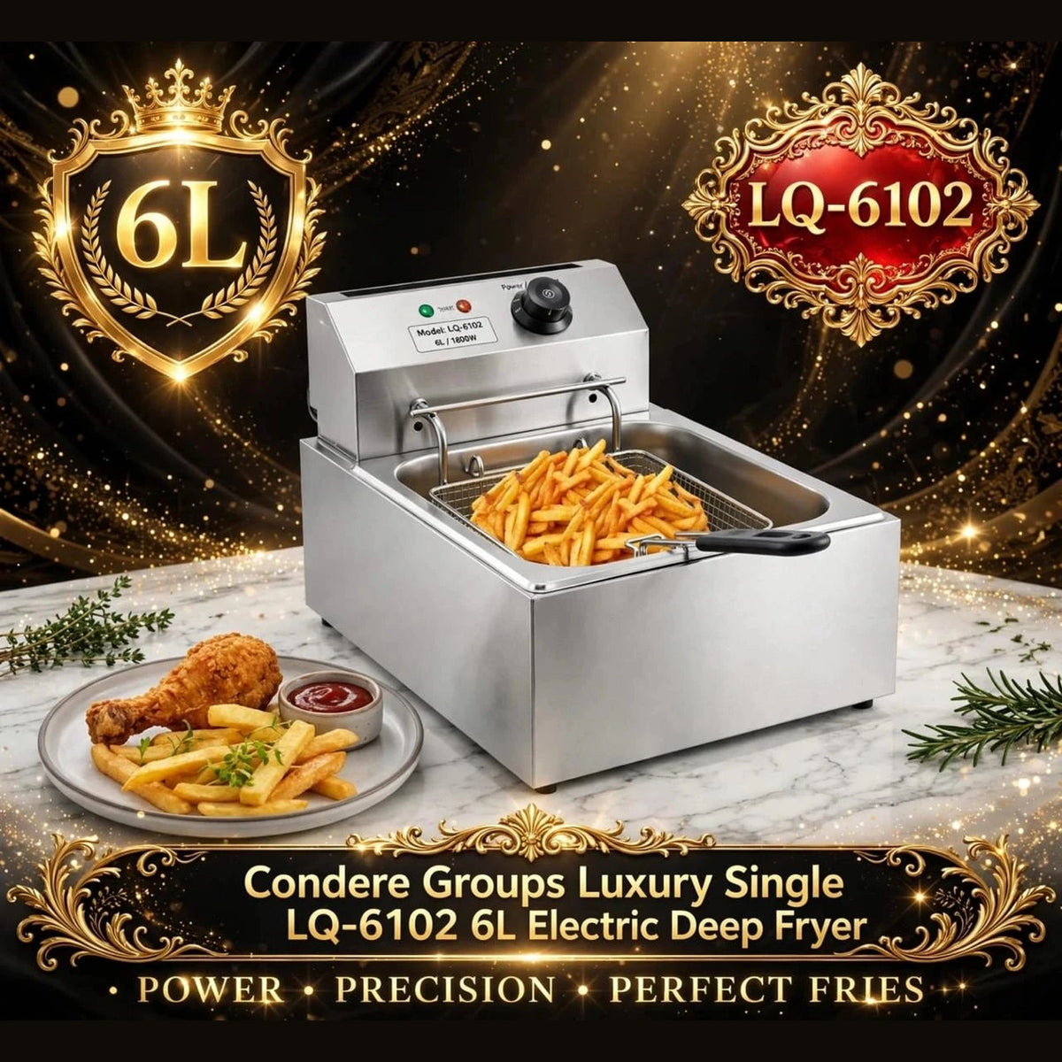 Condere LQ-6102 single 6L electric deep fryer