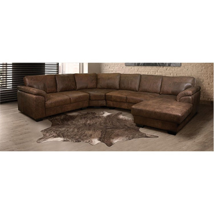 Earthline Sabie 4 Piece Couch With Chaise - Brown