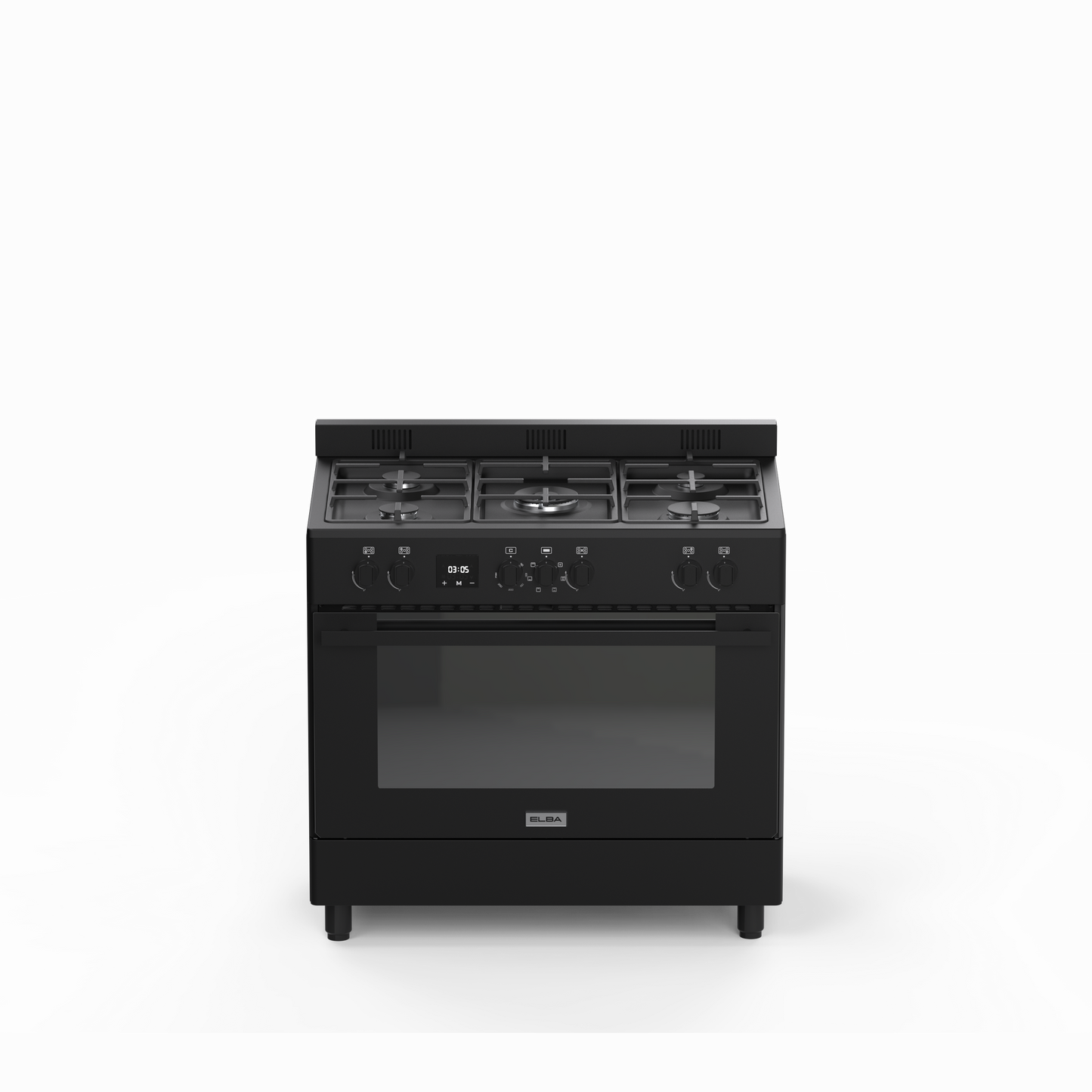 ELBA 90CM 5 BURNER GAS STOVE WITH ELECTRIC OVEN – MATT BLACK 04/9S4EX872MB
