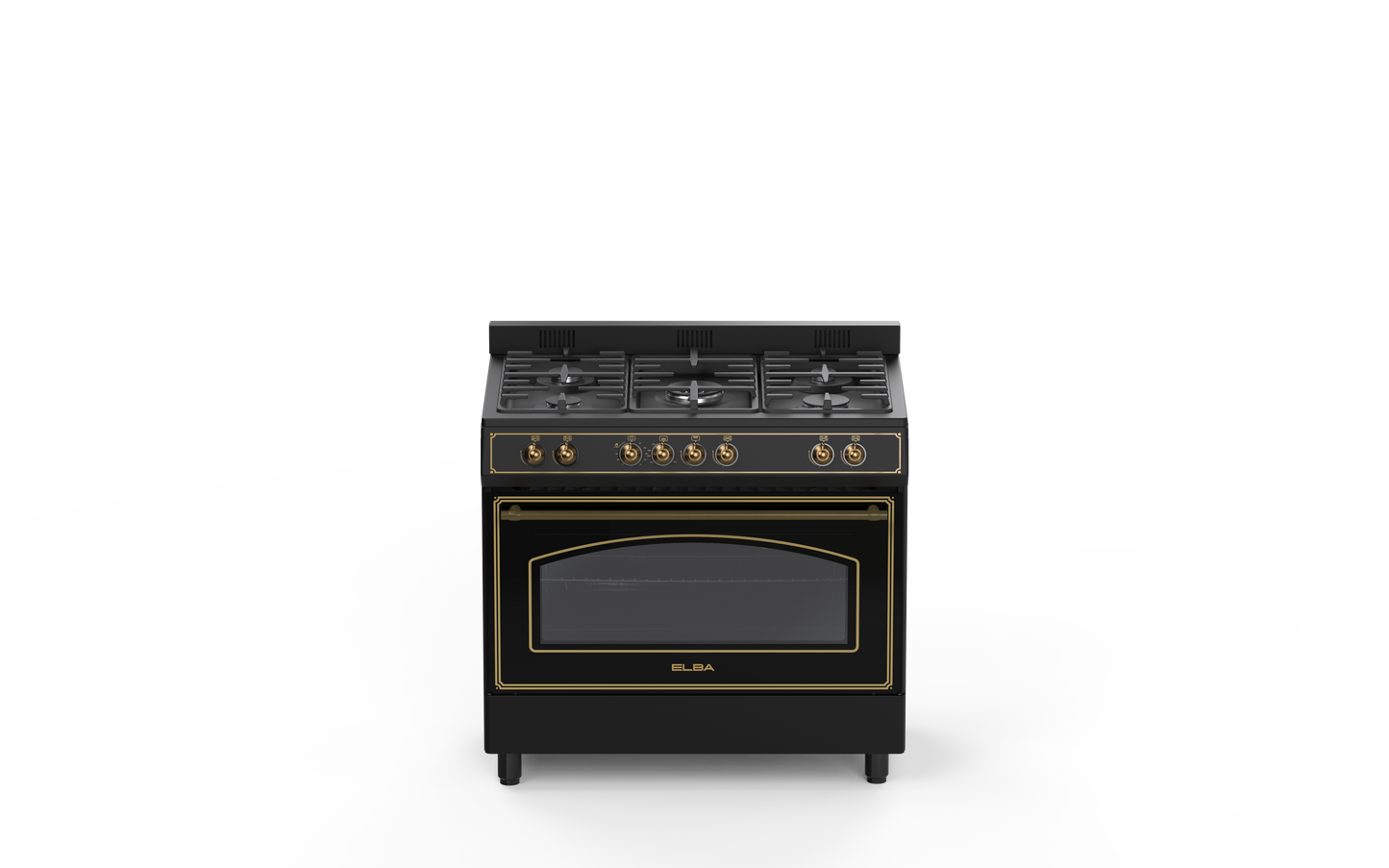 ELBA 90CM 5 GASBURNER STOVE WITH ELECTRIC MULTIFUNCTION OVEN 04/9S4EX937KB
