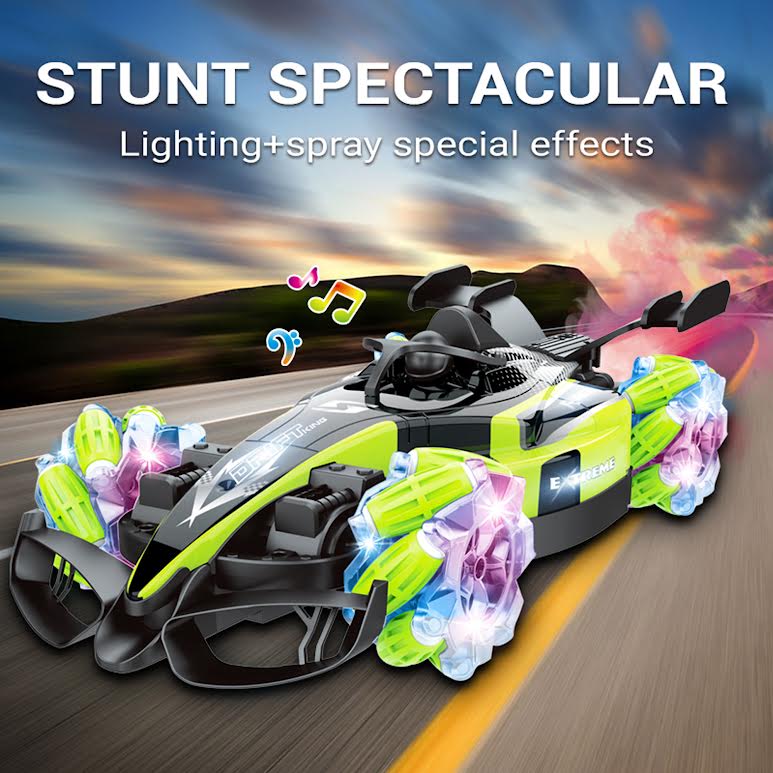 RC Spray Stunt Car Black & Green
