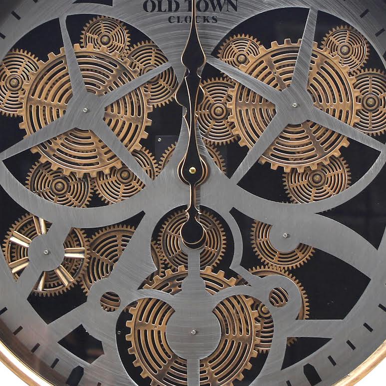 Classic Old Town Design 60cm Decorative Gear Clock Gold