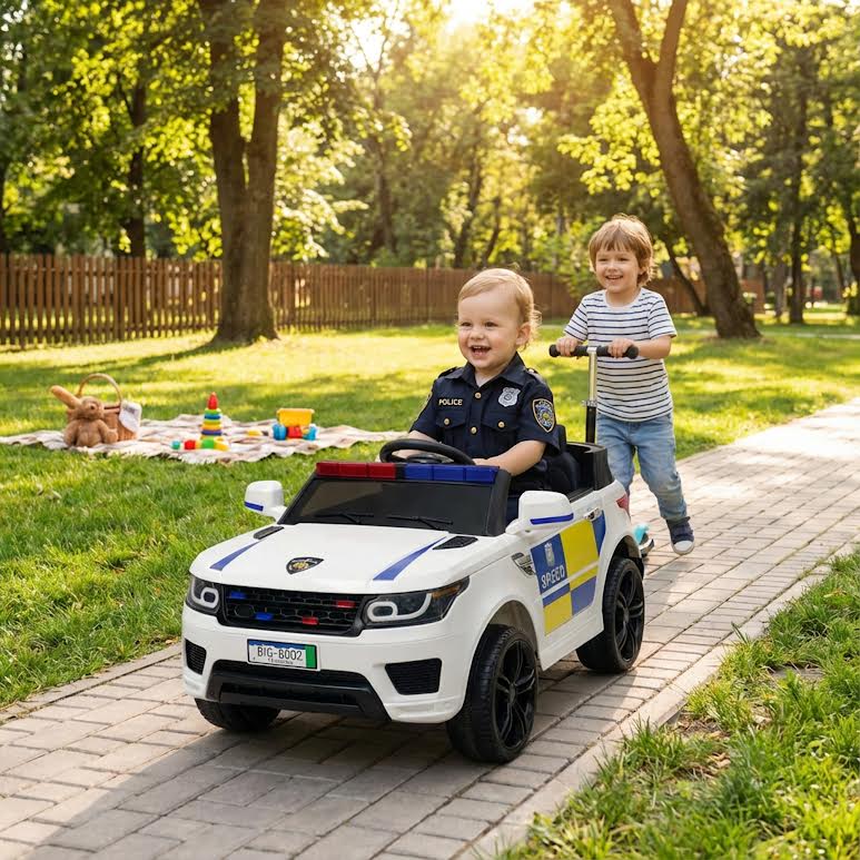 Range Rover style Design Kids Police Car Ride On White