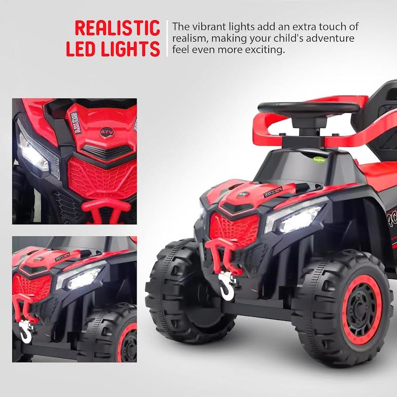 Monster Truck Kids Ride On & Push Toy Red