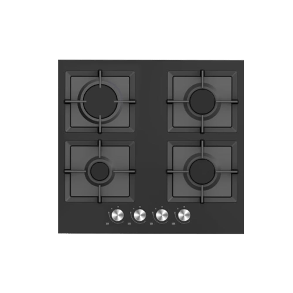 Midea 60cm 4 Burner Gas Hob – Black Glass