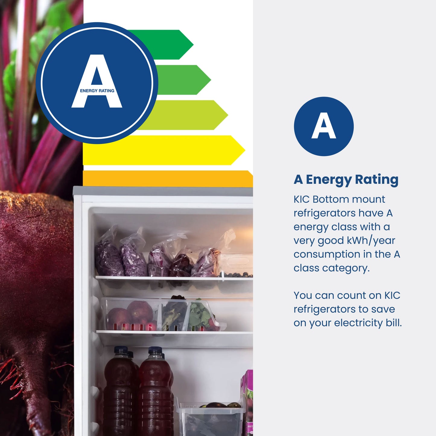 KIC Combi Fridge 631 Grey With Water Dispenser