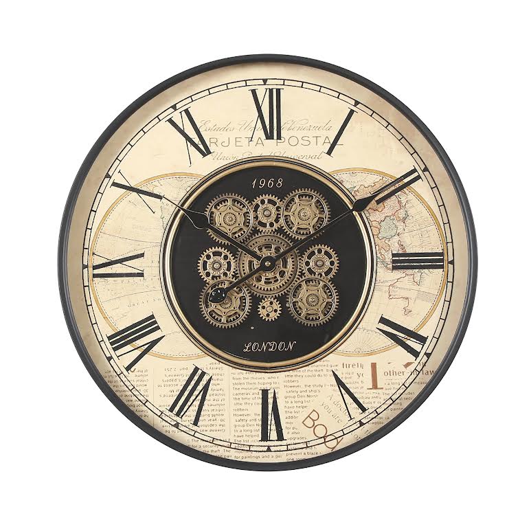 2 in 1 82cm 1968 London Side Table Floor Clock Beige